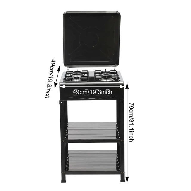 Alt view image 4 of 7 - Outdoor 300000 BTU Propane Stove / Cooker, 4-Burner BBQ Grill