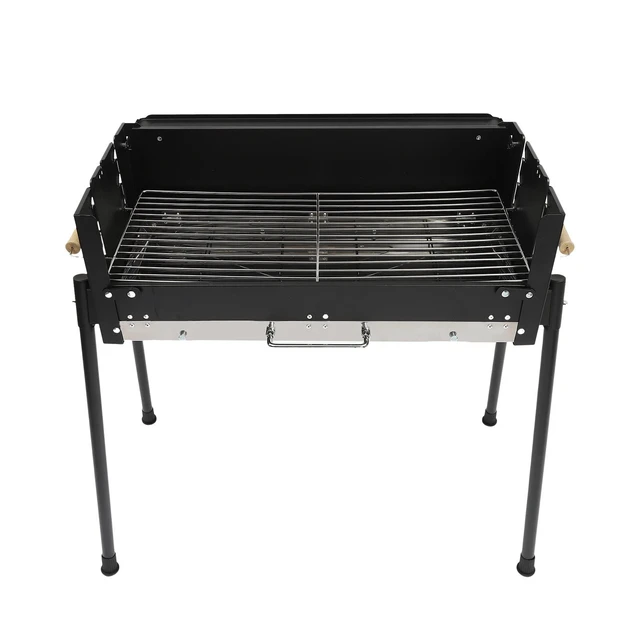 Alt view image 4 of 7 - Stainless Steel Folding Charcoal BBQ Grill, Outdoor Camping Barbecue New