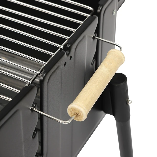 Alt view image 6 of 7 - Stainless Steel Folding Charcoal BBQ Grill, Outdoor Camping Barbecue New