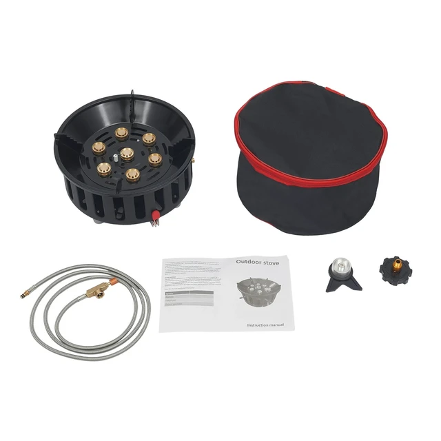 Alt view image 7 of 7 - 72000 BTU Portable Camping Stove Burner Outdoors, with 2 Adapters & Storage Bag