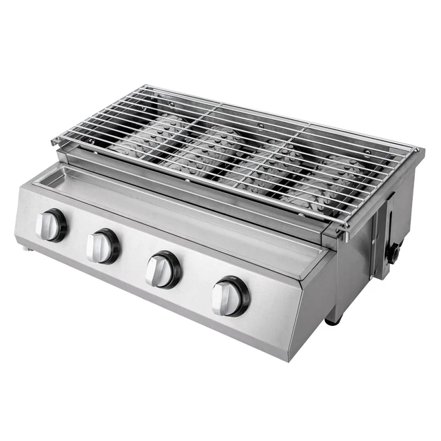 Alt view image 6 of 7 - Profession Portable Stainless Steel Smokeless BBQ Grill Ceramic 4 Burners US