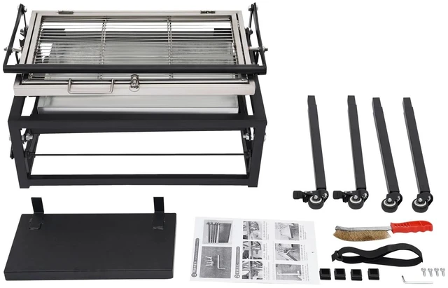 Alt view image 7 of 7 - Portable Charcoal Flip Grill with 360 Rotating Basket for Outdoor BBQ