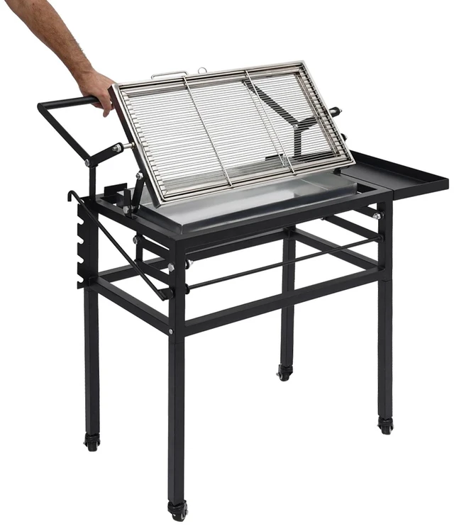Alt view image 3 of 7 - Portable Charcoal Flip Grill with 360 Rotating Basket for Outdoor BBQ