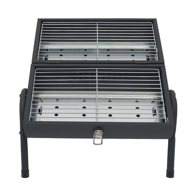 Alt view image 6 of 7 - Portable Charcoal Grill with Chimney, Dual Grates & Detachable Charcoal Trays