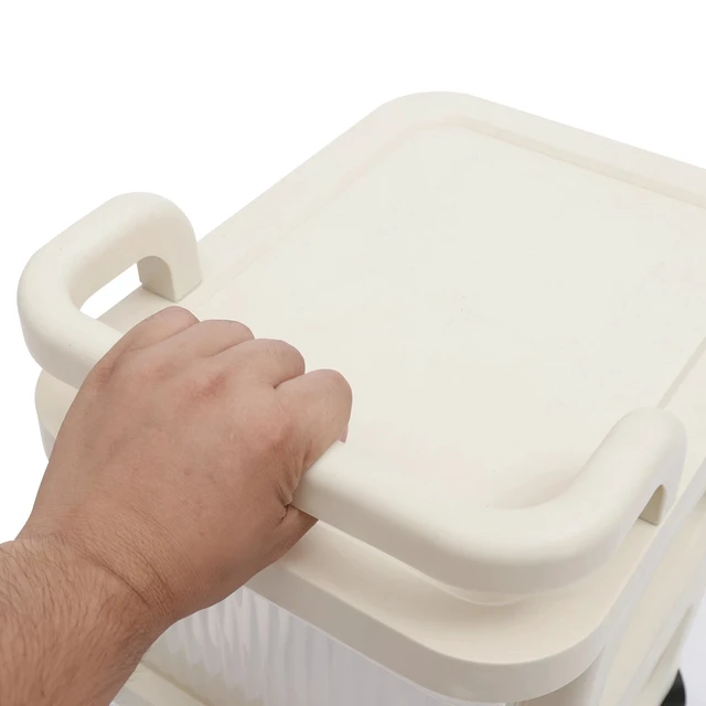 Alt view image 6 of 7 - 2-drawer Plastic Rolling Storage Cart, Rolling Storage Cart W/4 Universal Wheels