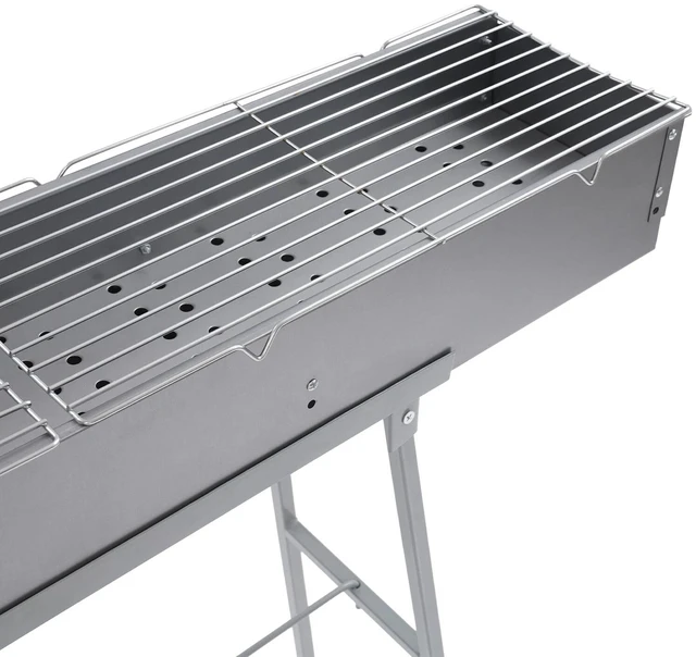 Alt view image 6 of 7 - Portable Folding Charcoal BBQ Grill With Stand, Zinc-Iron Alloy, Grey