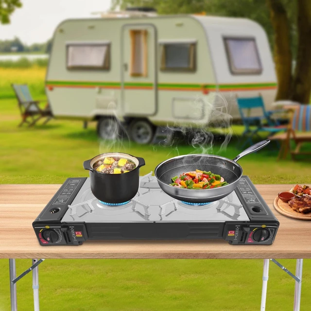 Alt view image 2 of 7 - Tabletop Butane Camping Stove with Portable Case Portable Camping Stove