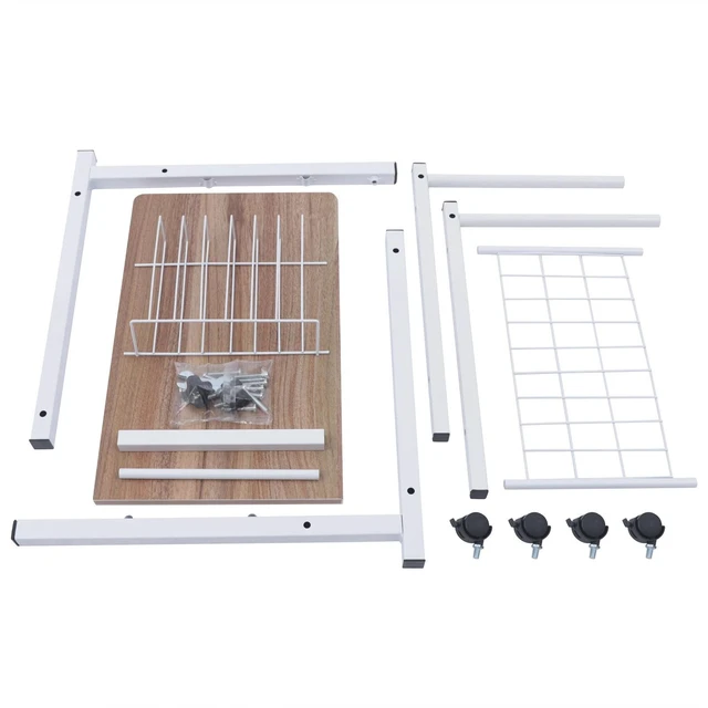 Alt view image 7 of 7 - Desk Bed Side Table Hospital Overbed Wheeled Tray Adjustable Bedside Working