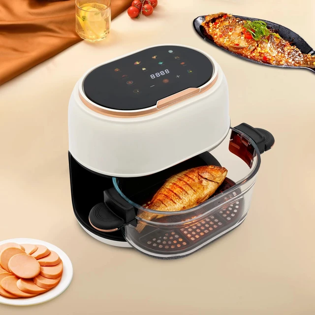 Alt view image 3 of 7 - Fryer Air With Touch Screen, 4L Hot Air Fryer, Visible Baking Basket Air Fryer