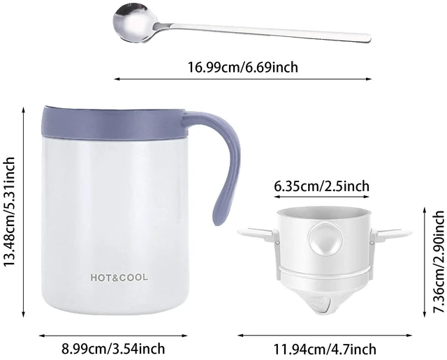 Alt view image 7 of 7 - Pour Over Coffee Set Portable Stainless Steel Drip Filter Kit Camping
