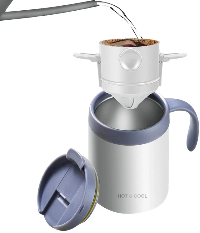 Alt view image 5 of 7 - Pour Over Coffee Set Portable Stainless Steel Drip Filter Kit Camping