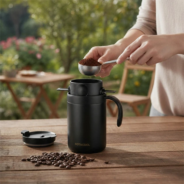 Alt view image 4 of 7 - Camping Coffee Maker Pour Over Coffee Maker Drip Coffee Pot Portable Coffee Set