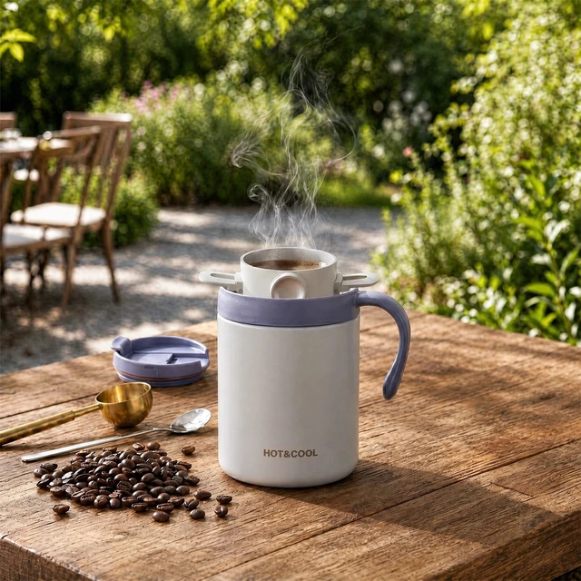 Alt view image 4 of 7 - Pour Over Coffee Set Portable Stainless Steel Drip Filter Kit For Camping Travel