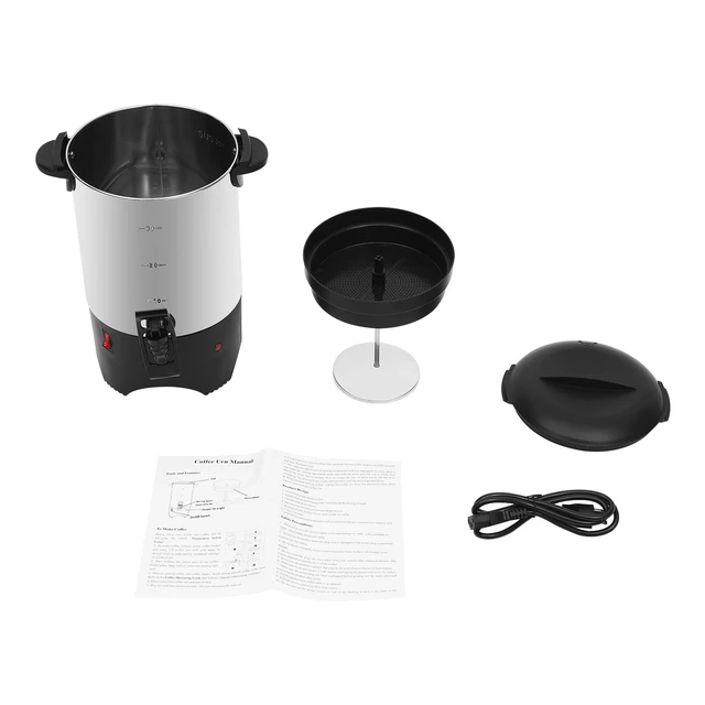Alt view image 7 of 7 - Commercial Stainless Steel Large Coffee Urn Machine Maker Big Office Hot Water