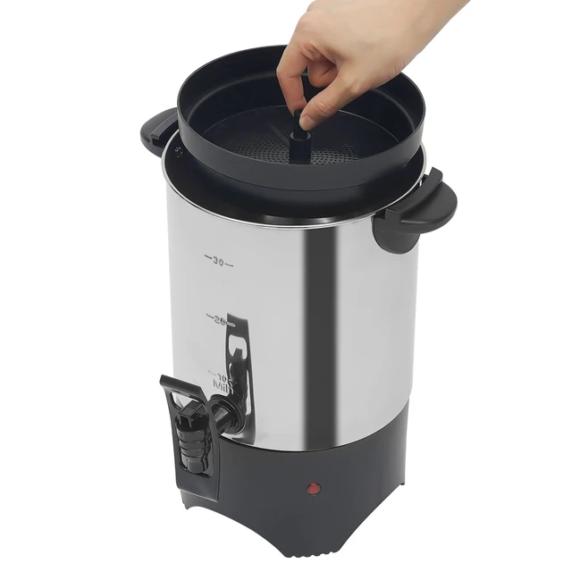 Alt view image 5 of 7 - Commercial Stainless Steel Large Coffee Urn Machine Maker Big Office Hot Water