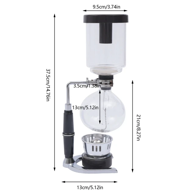 Alt view image 7 of 7 - Siphon Coffee Maker Pot Glass Vacuum Tabletop Tea Filter 500ml Japanese Style