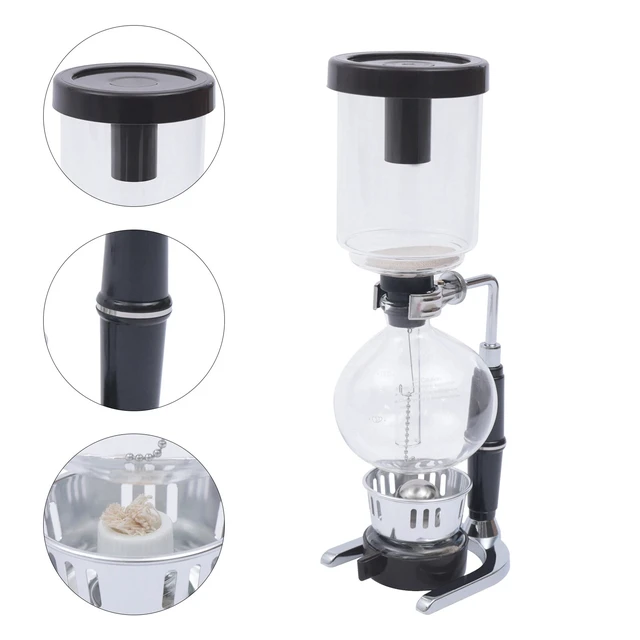 Alt view image 3 of 7 - Siphon Coffee Maker Pot Glass Vacuum Tabletop Tea Filter 500ml Japanese Style