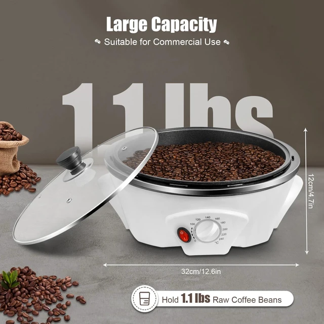 Alt view image 4 of 7 - Electric Coffee Roaster Household Coffee Bean Roasting Baking Machine Home 500G