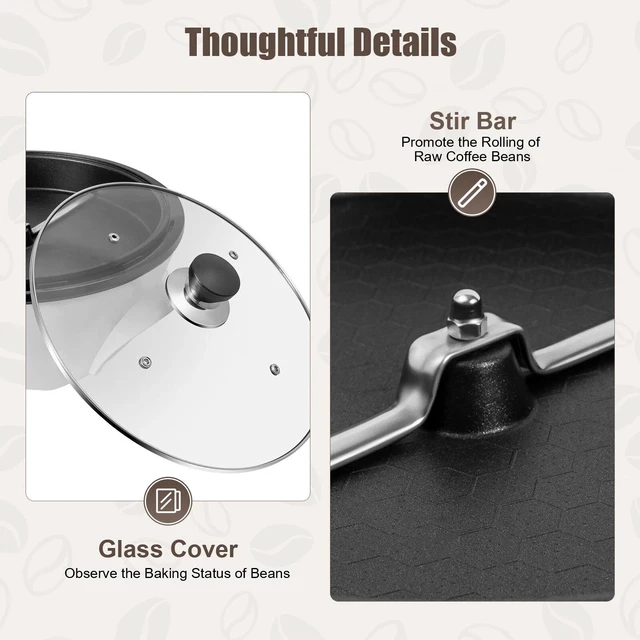 Alt view image 6 of 7 - Electric Coffee Roaster Household Coffee Bean Roasting Baking Machine Home 500G