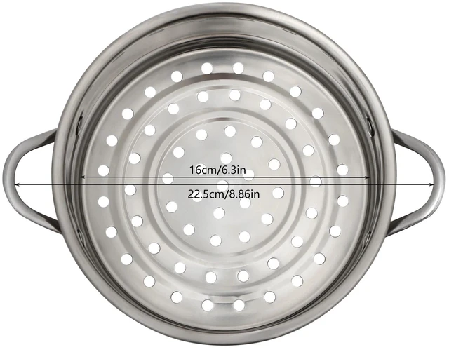 Alt view image 3 of 6 - Stainless Steel Steamer Meat Vegetable Cooking Steam Pot Kitchen Pot Steamer Pot