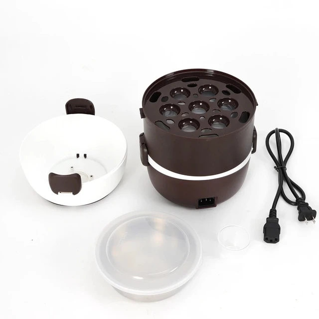 Alt view image 2 of 7 - Portable 2L 3 Layers Electric Lunch Box Steamer Pot Rice Cooker Stainless Steel