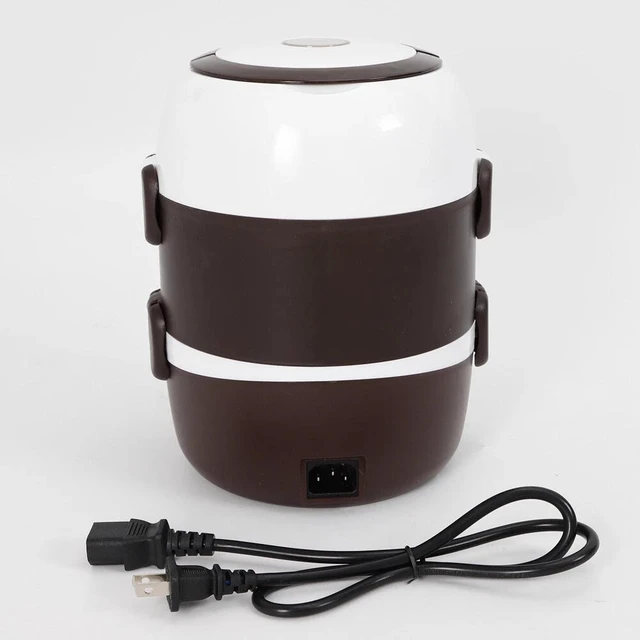 Main image of Portable 2L 3 Layers Electric Lunch Box Steamer Pot Rice Cooker Stainless Steel