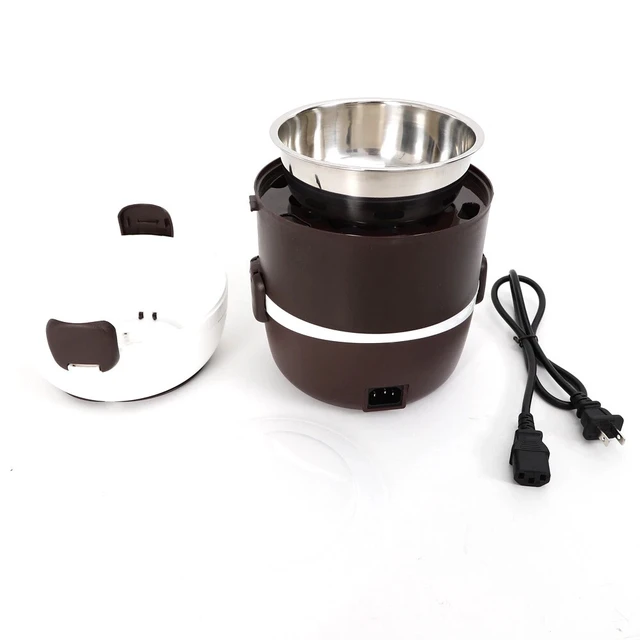 Alt view image 6 of 7 - Portable 2L 3 Layers Electric Lunch Box Steamer Pot Rice Cooker Stainless Steel