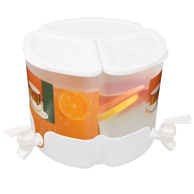 Alt view image 2 of 7 - 360° Rotation Juice/Drink Dispenser 5.2L 3-in-1 Beverage Dispenser W/ 3* Faucets