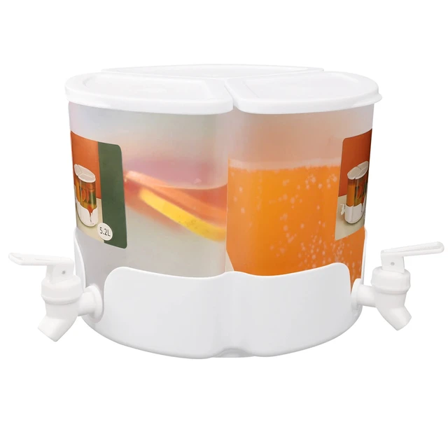 Alt view image 5 of 7 - 360° Rotation Juice/Drink Dispenser 5.2L 3-in-1 Beverage Dispenser W/ 3* Faucets