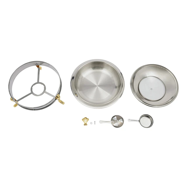 Alt view image 7 of 7 - Dining Stove Buffet Set Chafing Dish Food Warmer Alcohol-fueled Stainless Steel
