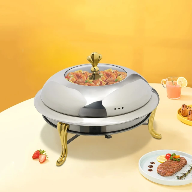 Alt view image 2 of 7 - Dining Stove Buffet Set Chafing Dish Food Warmer Alcohol-fueled Stainless Steel