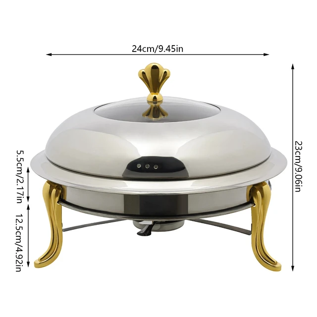 Alt view image 4 of 7 - Dining Stove Buffet Set Chafing Dish Food Warmer Alcohol-fueled Stainless Steel