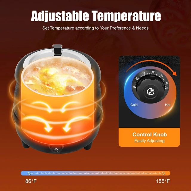 Alt view image 5 of 7 - Commercial Electric Soup Kettle Warmer Countertop Food Warmer Pot Restaurant New