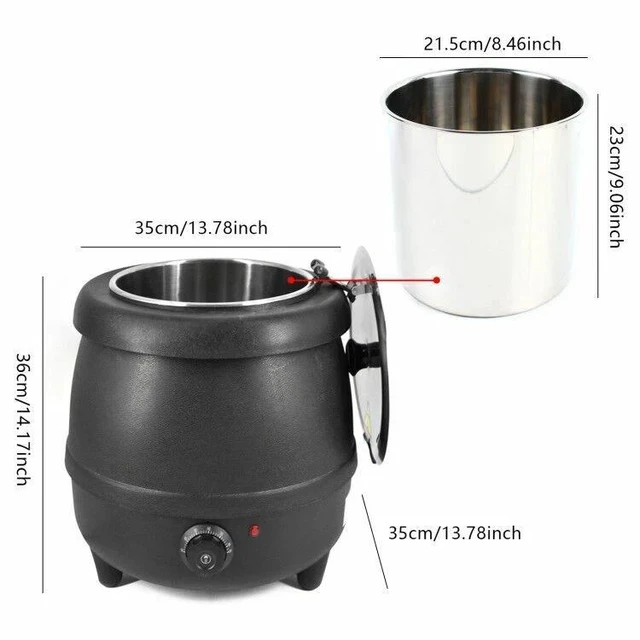 Alt view image 7 of 7 - Commercial Electric Soup Kettle Warmer Countertop Food Warmer Pot Restaurant New