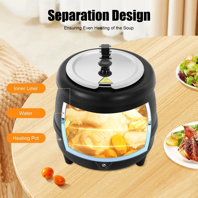 Alt view image 4 of 7 - Commercial Electric Soup Kettle Warmer Countertop Food Warmer Pot Restaurant New