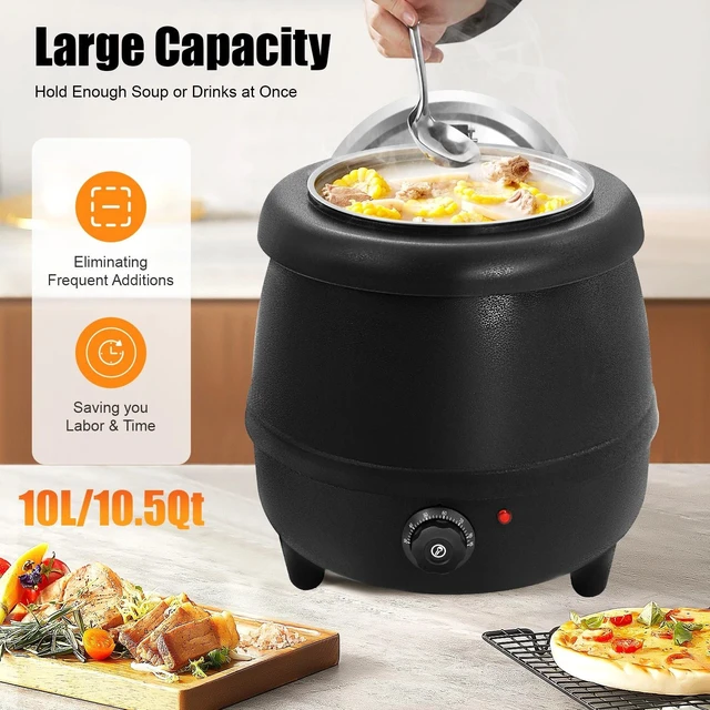 Alt view image 2 of 7 - Commercial Electric Soup Kettle Warmer Countertop Food Warmer Pot Restaurant New