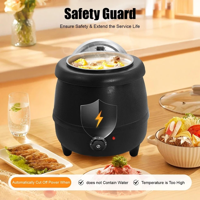 Alt view image 3 of 7 - Commercial Electric Soup Kettle Warmer Countertop Food Warmer Pot Restaurant New