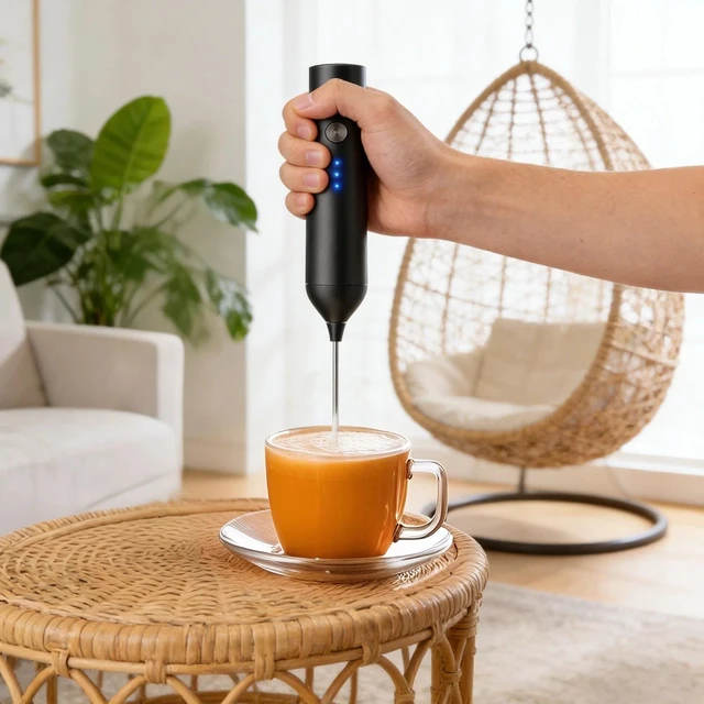 Alt view image 2 of 7 - Electric Milk Frother, Handheld Milk Frother, Portable Milk Frother For Home