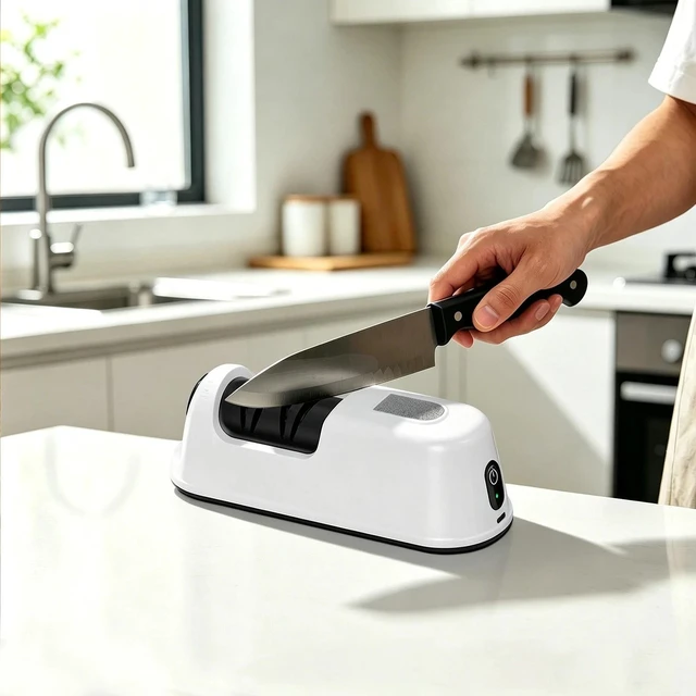 Alt view image 4 of 7 - Portable Household Electric Knife Sharpener Kitchen Knife Sharpening Machine
