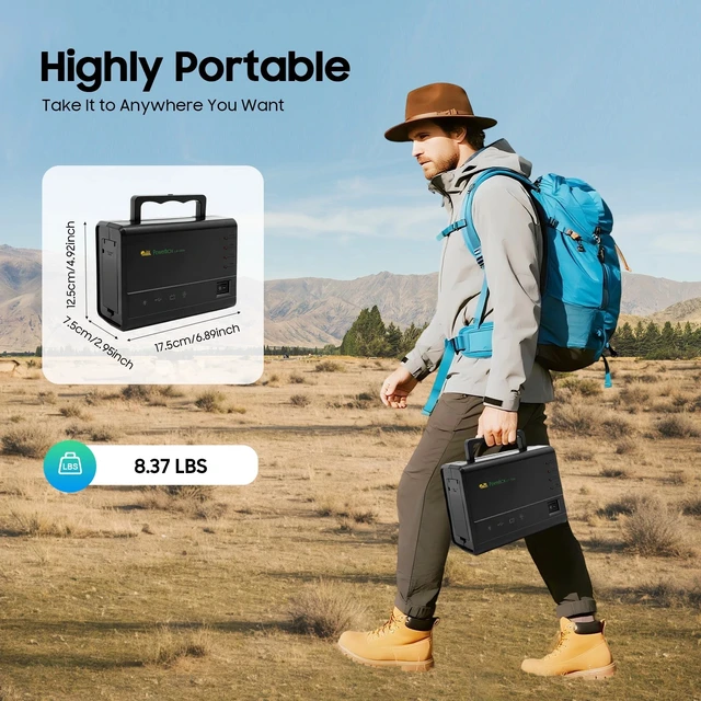 Alt view image 3 of 7 - Portable Power Station with Solar Panel, Outdoor Generator Power Supply for Home