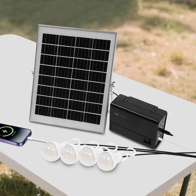Alt view image 6 of 7 - Portable Power Station with Solar Panel, Outdoor Generator Power Supply for Home