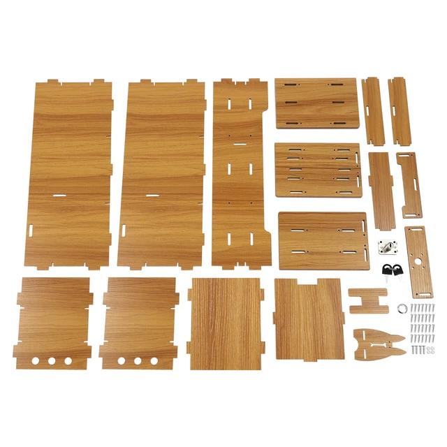 Alt view image 7 of 7 - Wood Monitor Stand Riser Computer Desk Storage Shelf Organizer Holder Drawer
