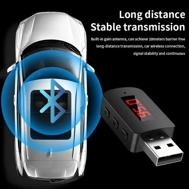 Alt view image 6 of 6 - Bluetooth 5.4 Car Transmitter Receiver Handsfree Call USB Mini Wireless Audio US