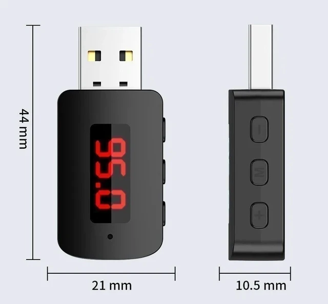Alt view image 4 of 6 - Bluetooth 5.4 Car Transmitter Receiver Handsfree Call USB Mini Wireless Audio US