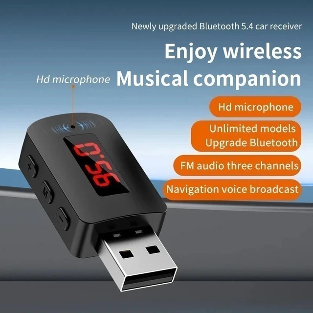 Alt view image 3 of 6 - Bluetooth 5.4 Car Transmitter Receiver Handsfree Call USB Mini Wireless Audio US