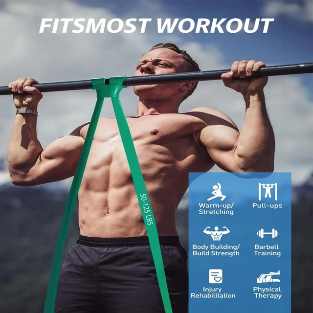 Alt view image 2 of 6 - Heavy Duty Resistance Bands Set of 4 for Gym Exercise Pull up Fitness Workout