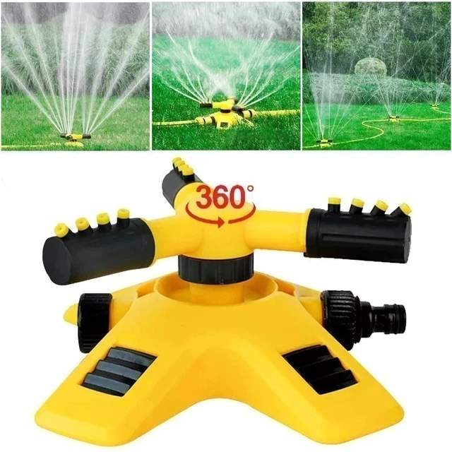 Alt view image 2 of 7 - 360° Rotating Lawn Sprinkler 3-Arms System Automatic Garden Watering Irrigation