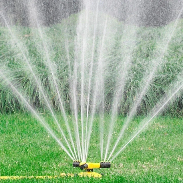 Alt view image 4 of 7 - 360° Rotating Lawn Sprinkler 3-Arms System Automatic Garden Watering Irrigation