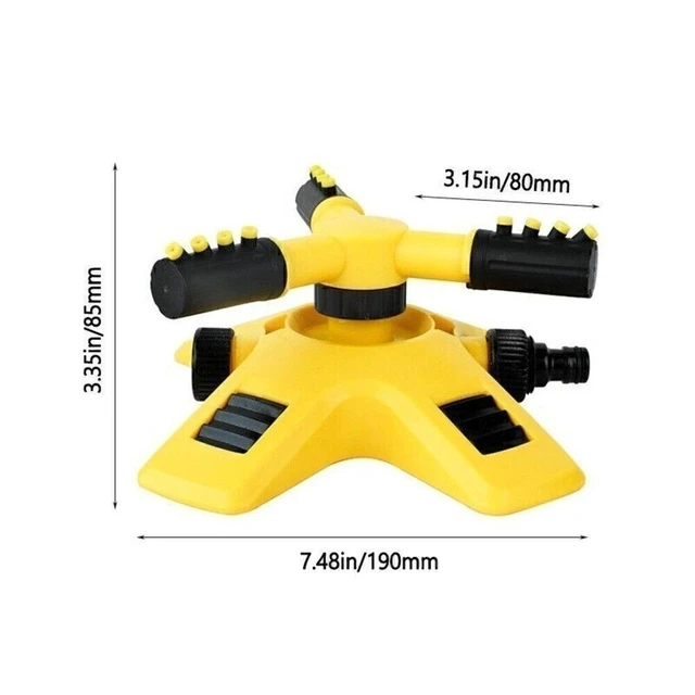 Alt view image 6 of 7 - 360° Rotating Lawn Sprinkler 3-Arms System Automatic Garden Watering Irrigation
