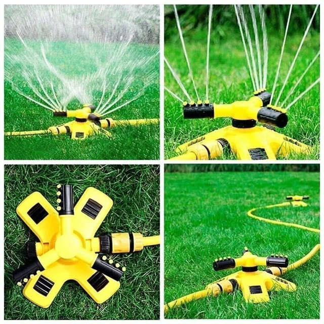 Alt view image 7 of 7 - 360° Rotating Lawn Sprinkler 3-Arms System Automatic Garden Watering Irrigation
